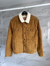 Levi’s Mens Cord Corduroy Sherpa Trucker Jacket - Medium - Brown