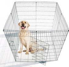 Ellie-Bo Easy-Up 8 Piece Foldable Portable Dog Puppy Play Pen with Door for Ind