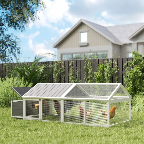 Wooden chicken coop run - chicken,