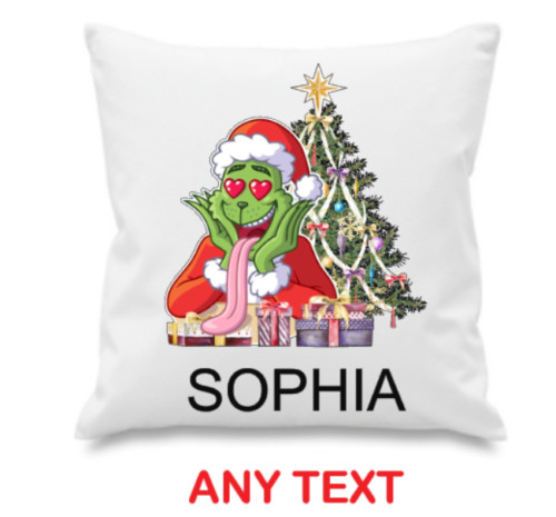 Personalised grinch cushion - personalised,