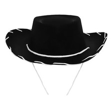 KIDS BLACK COWBOY HAT 52CM CHILDREN COWGIRL FANCY DRESS COSTUME CHILD OUTFIT LOT