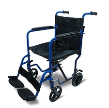 Aidapt Blue Folding Compact Aluminium Transport Wheelchair VA172BLUE