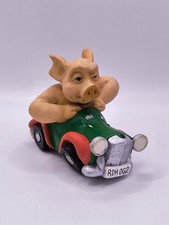 Vintage Pig Driving Car