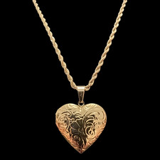 Gold OR Silver Tone Polished Openable Heart Locket With 22 +2 " Rope Chain NEW!