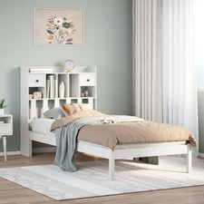 Bookcase Bed Solid Pinewood