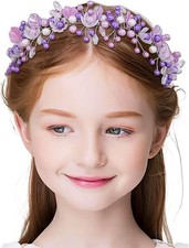 Purple Pearl Flower Headband -