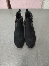 Women's Black Suede Bertie