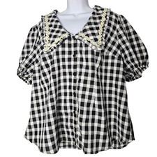 Unique Vintage Gingham Blouse