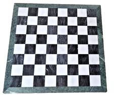 collectable Vintage Marble Chess Board With green Felt Back 18 X 18