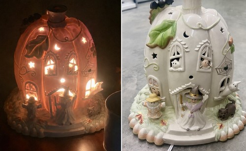 Lenox pumpkin cottage lighted - lenox,