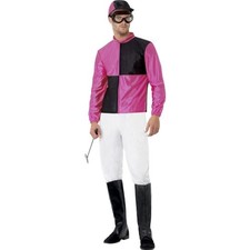 Smiffys Jockey Costume, Pink &
