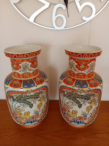 Pair vtg italian imari - pair,