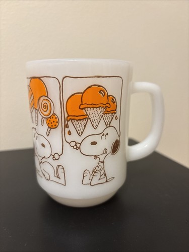 Snoopy milk glass coffee - snoopy,