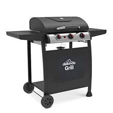 3 Burner BBQ Gas Grill - Black/Stainless Steel