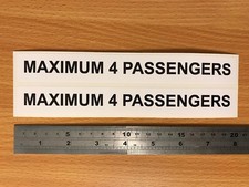 2X Taxi Signs- 2 X STICKERS MAXIMUM 4 PASSENGERS