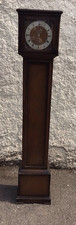 Antique Smiths Grandmother Clock in a Tall Dark Oak Wood Case - COLLECTION ONLY