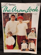 Vintage Hayfield Book 7078 The Aran Look with 12 Easy to Knit Family Patterns