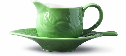 Small green mint sauce boat - mint,