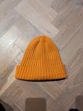 H&M orange beanie knitted hat one size