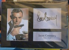 Sean Connery A4 Mounted James Bond Signed Autograph Picture Print for Movie Fan