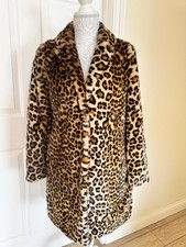1950's Style Rockabilly Rock n Roll Faux Fur Plush Leopard Coat