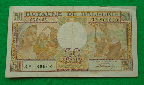 1956 belgium francs - belgium, 10