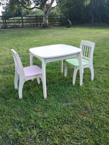 Childs table chairs used - table,