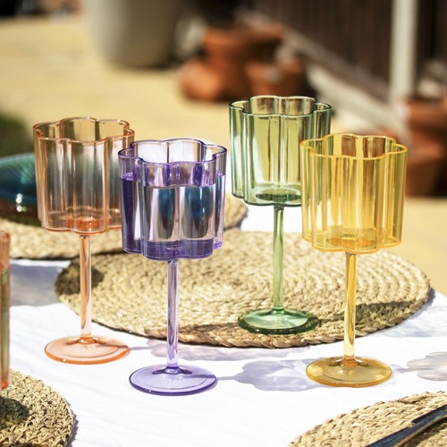Set melamine flower - 4, wine