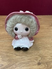 Vintage 1980s Bisque Ceramic Pomander hanging potpourri doll