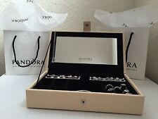100% Authentic Pandora Leather Jewelry Box w/ Mirror, and 2 Pandora Pouches!