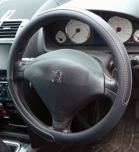 Black steering wheel - wheel, cover