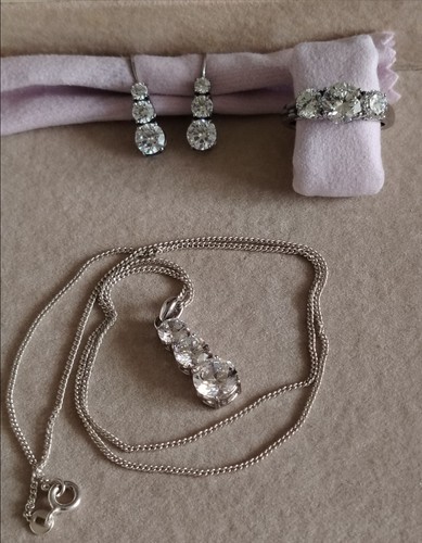 Diamonique necklace ring and - diamonique,