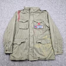 Ringspun Jacket Mens Large Green M65 Utility Military Field Coat Grunge Y2K