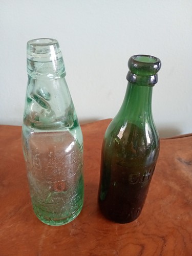 Two hanley bottles 10oz - bottles, codd