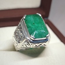 Mens Emerald Ring, Natural