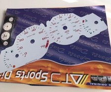 Peugeot 206  White Replacement Speedo Dash  Dials Kit Back Lit Model