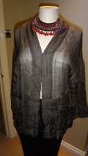 NEXT Lightweight  Sheer Shrug Cardigan Cover Up Charcoal Grey& Gold Size 10??