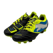 Puma PowerCat 4.12 FG Football Boots UK 5 Unisex Black Yellow Blue Firm Ground