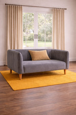 Stylish Grey Velvet Loveseat