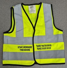 Theodore High Viz Jacket Age 2 3 years Vest Trainee Tractor Digger Driver Theo