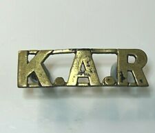 WWII WW2 KINGS African Rifles Regiment KAR Brass Shoulder Title badge 44x13mm
