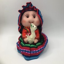 Peruvian girl doll  w/ llama