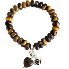 NEW GEMSTONE SILVER PLATED CHARM BRACELETS CHAKRA TIGER EYE TURQUENTINE