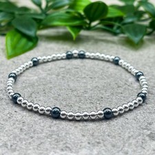 Sterling silver and HEMATITE