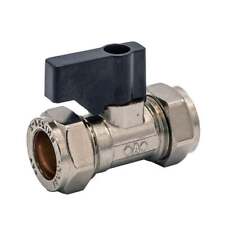 15mm Quarter Turn Lever Handle Compression Isolating Valve Chrome