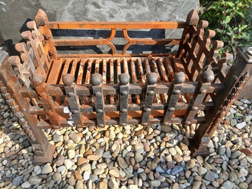 Cast iron fire grate - cast, fireside