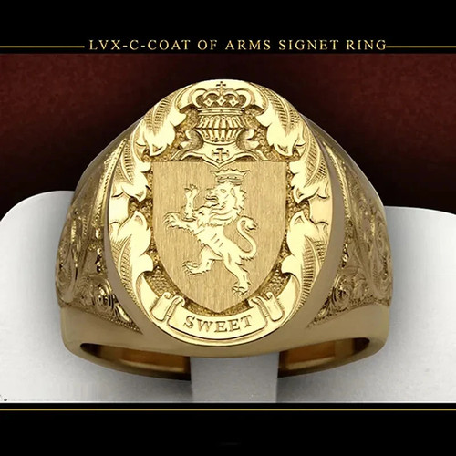 Ring men crown - crown, shield