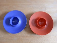 Vintage Orange & Purple Rosti Mepal Copenhagen Denmark  Egg Cups Retro