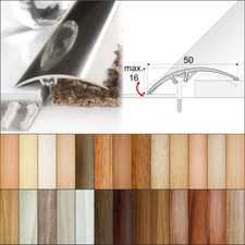 2.7m WOOD EFFECT ALUMINIUM DOOR FLOOR BAR EDGE TRIM THRESHOLD- 50mm