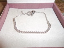 Genuine Pandora Pink & Clear Sparkle Slider Tennis Bracelet 599377C02 - Size 1